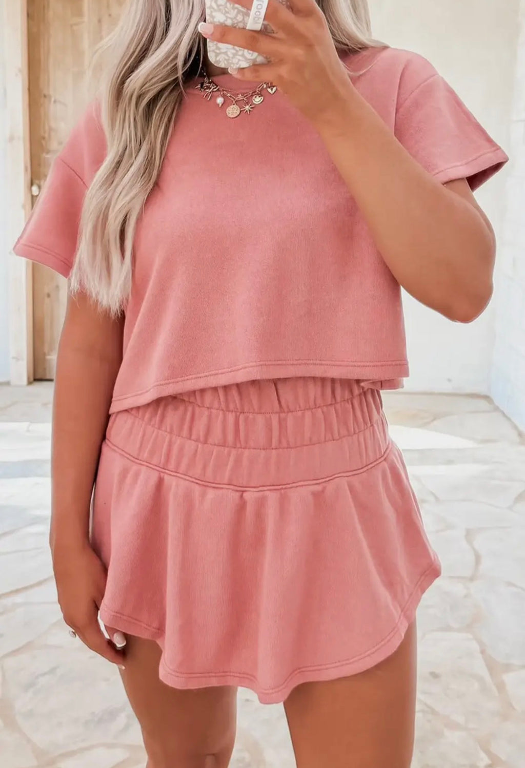 Cropped Tee & Ruffle Skort