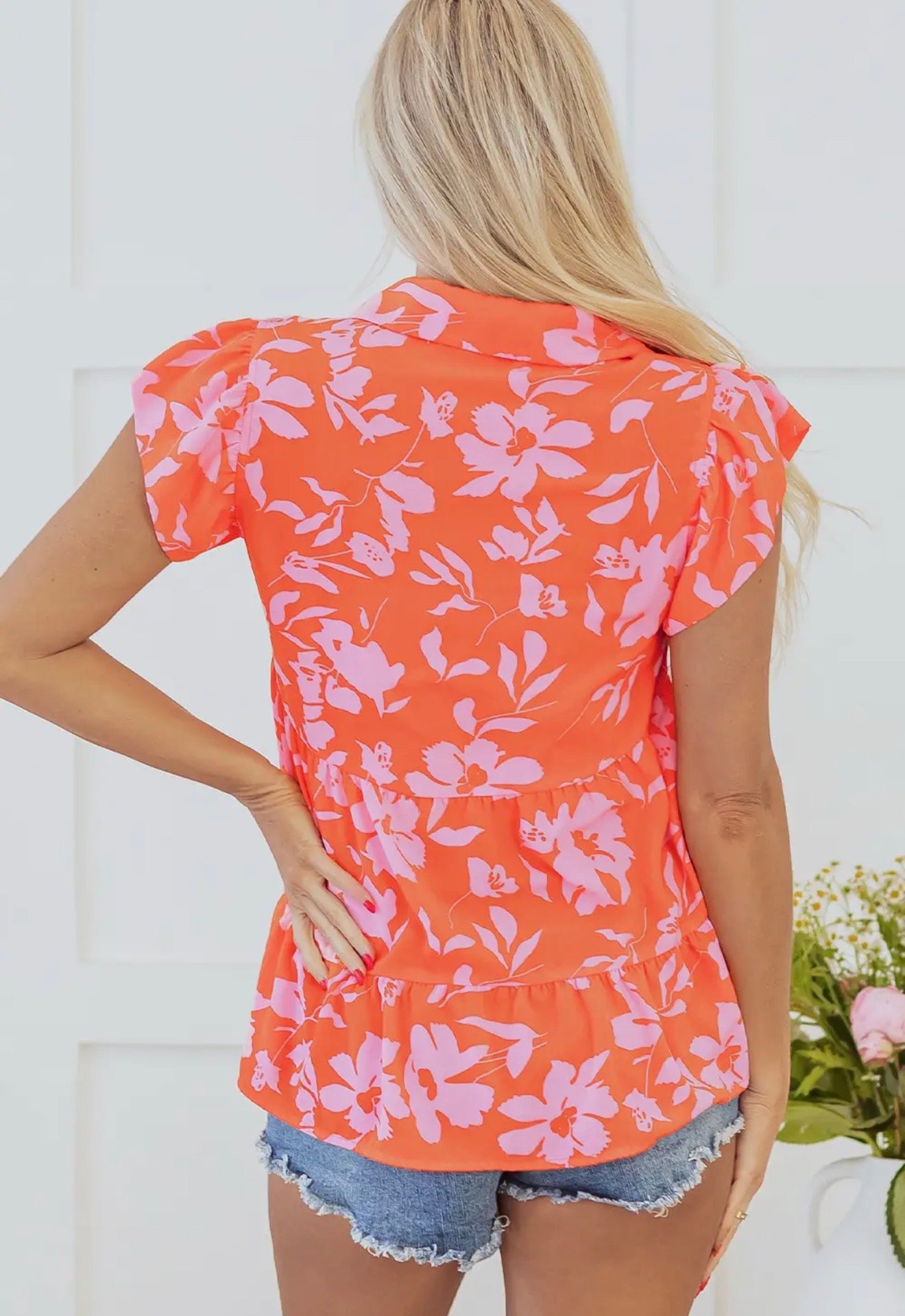 Floral Button Top