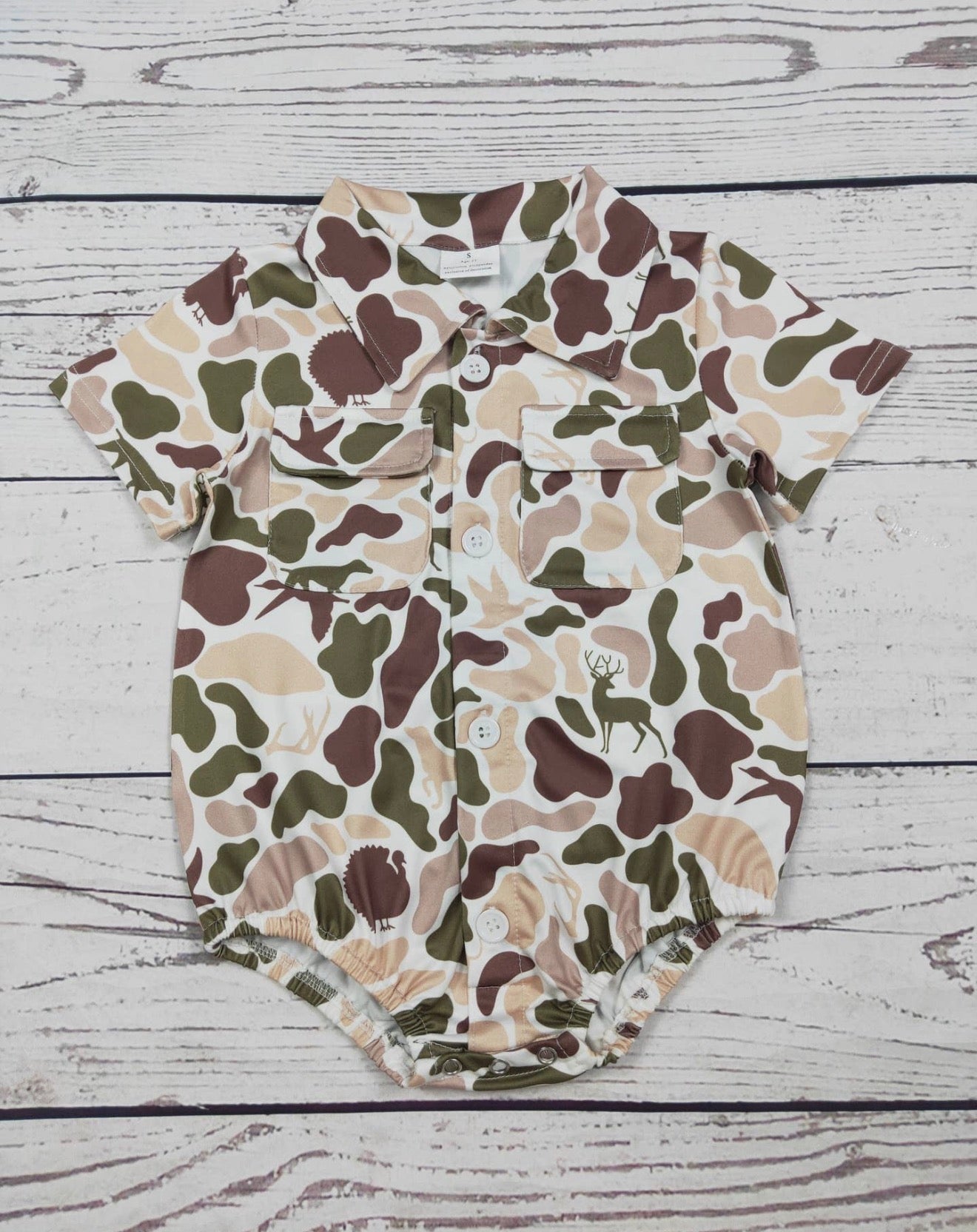 Camo Pocket Romper