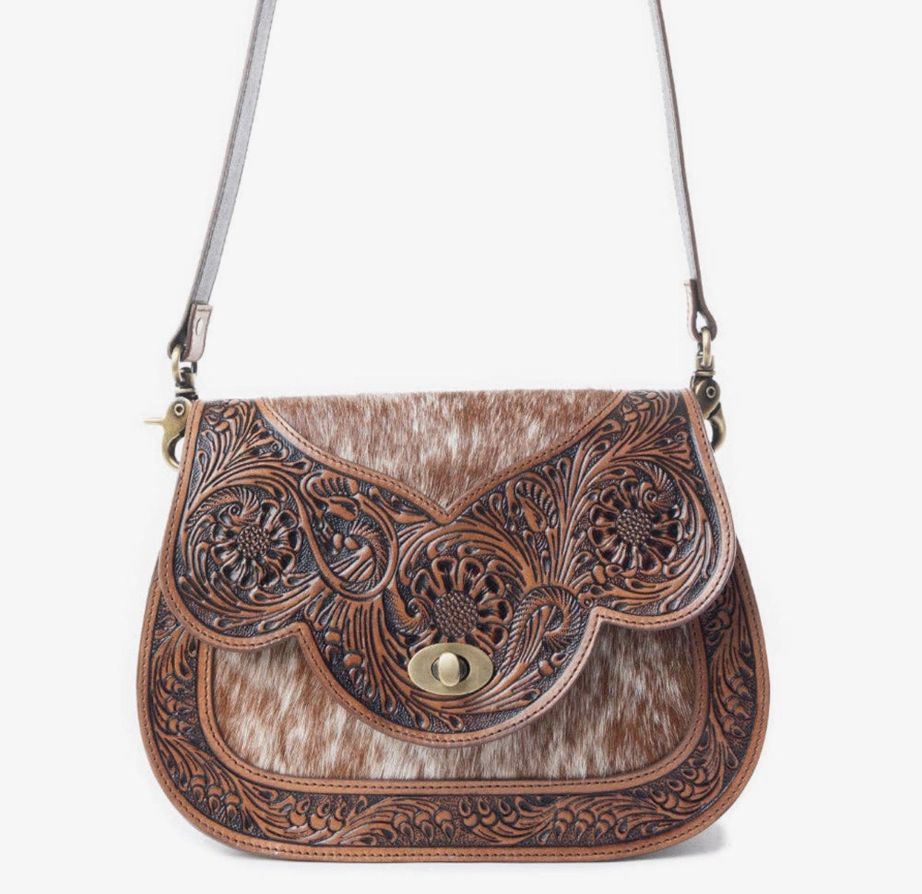 Tooled Leather & Hide Purse