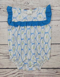 Little Blue Bow Romper