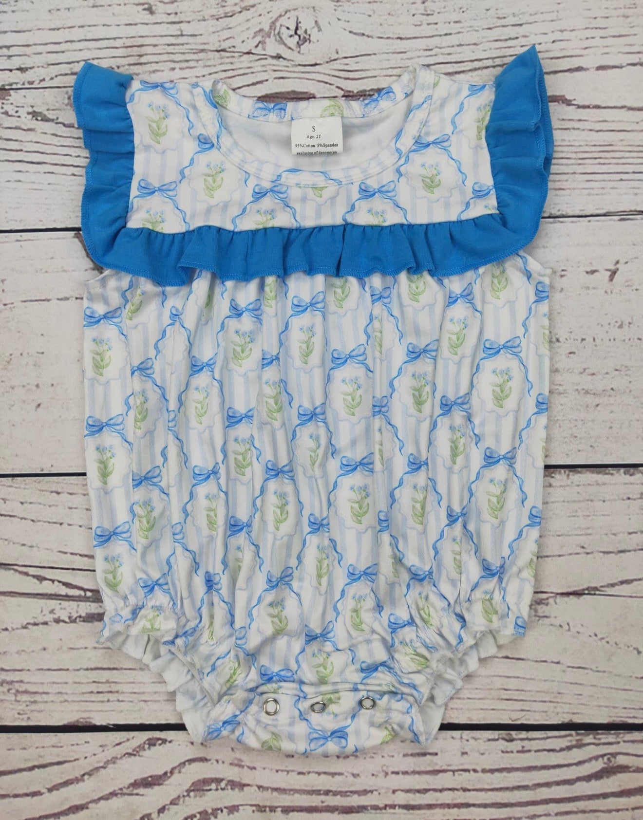 Little Blue Bow Romper