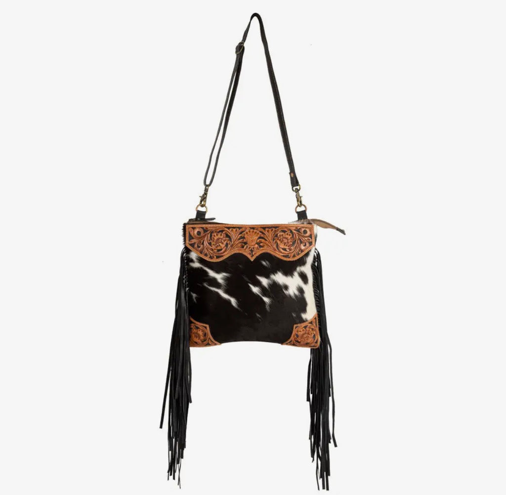 Cowhide & leather purse