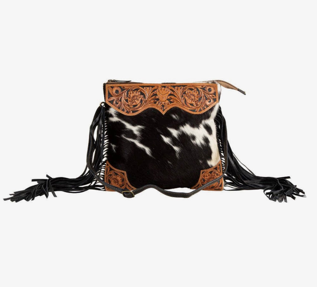 Cowhide & leather purse